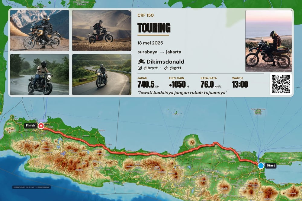 Contoh poster riding: touring Surabaya → Jakarta